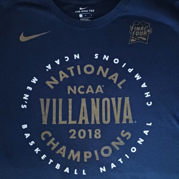 T Shirt Nike NCAA Final Four 2018 Champions Villanova Adult L Large Athletic Cut - Picture 1 of 6